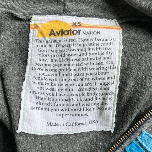 Aviator Nation Gray 5 Stripe Hoodie and Jogger Set XS - Picture 5 of 7